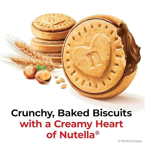 NUTELLA BISCUITS, 20 COUNT COOKIES, HAZELNUT SPREAD WITH COCOA, KIDS SNACKS, 9.7 OZ