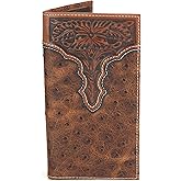 ARIAT Men's Rodeo Ostrich Print Floral Embossed Wallet - A3553102 One Size