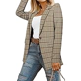 CRAZY GRID Women Business Casual Blazers with Lined Professional Work Suit Jacket with Pockets