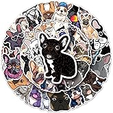 50 Pcs Dog Stickers Set - Various Cute Dog Breeds, Premium PVC Material, Removable & Reusable, Ideal for Dogs Lovers, Kids, Notebook, Laptop Decoration (French Bulldog)