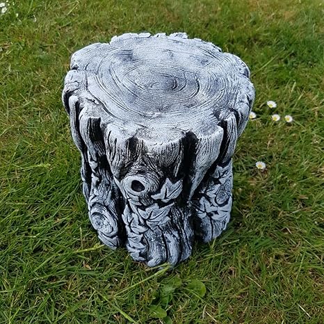 Garden Ornaments Accessories Concrete Tree Trunk Plinth Black And White Amazon Co Uk Garden Outdoors