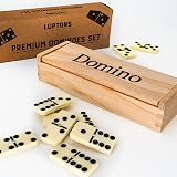 Luptons Traditional Dominoes Set Double Six Wooden Case Kids Adults Board Game view 3