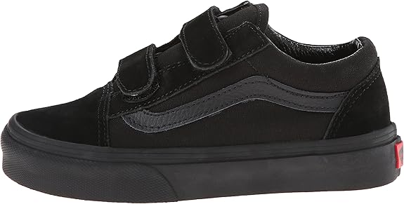 kids all black velcro vans