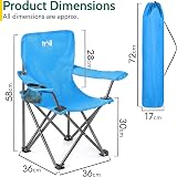 Trail Outdoor Leisure Eagle Kids Camping Chair Blue 58cm H 30cm Seat view 2