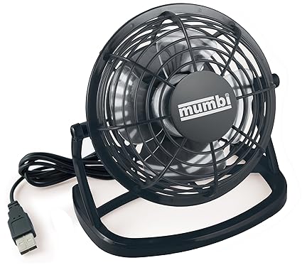 mumbi USB Ventilator Mini für den Schreibtisch mit An/Aus-Schalter, schwarz