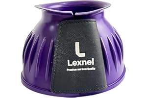 Lexnel Rubber Horse Bell Boots – Durable Overreach Protection & Secure Hook-and-Loop Closure (L-Purple)