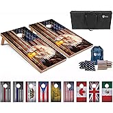 Tailgating Pros Regulation Cornhole Boards Flag Set - Includes 8 Bean Bags, Carrying Cases, and 4'x2' Corn Hole Toss Game