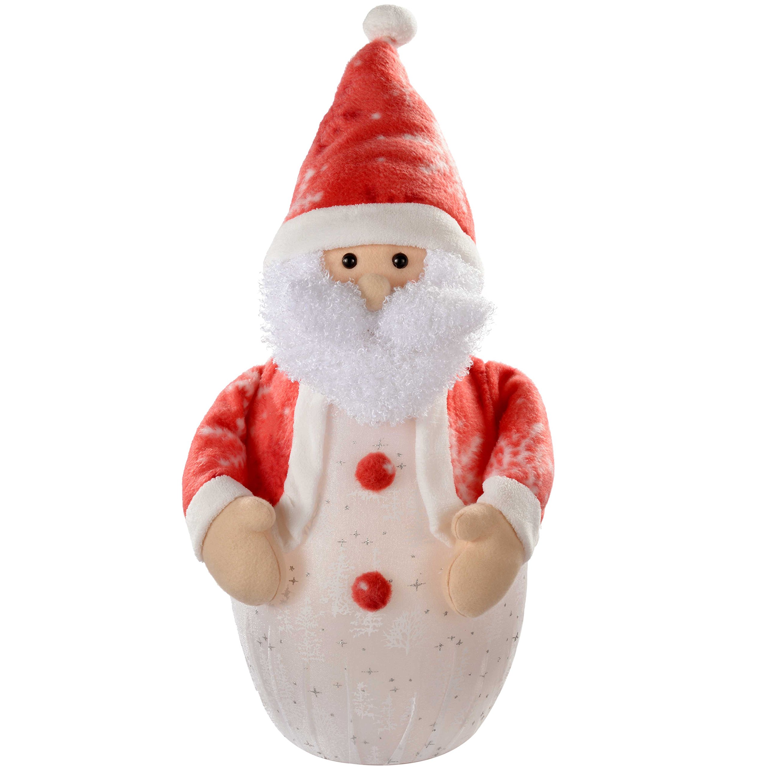 WeRChristmas Santa with 8 Musical Songs and Snowing Effect Colour LED Body, 51cm - Large, Multi-Colour