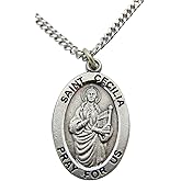 Westman Works St Cecilia Solid Pewter Saint Medal 3/4 Inch with Stainless Steel Chain