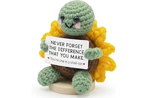 TEEBIM Thank You Gifts for Women, Boss, Coworker, Manager, Office, Teacher, Nurse - Teacher Boss Coworker Funny Christmas Birthday Gifts - Never Forget The Difference You Make Funny Turtle Crochet​