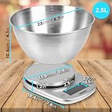 Duronic Digital Kitchen Scales with Bowl 3L Backlit Display view 2