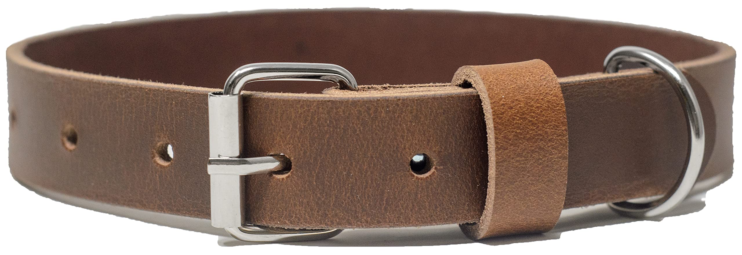 Ashford Ridge Made in England Real Leather Dog Collar - Tan Large
