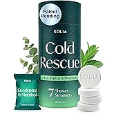 Solia Shower Steamers Eucalyptus and Menthol 7-Pack - Patent-Pending - Real Essential Oil Eucalyptus Shower Bombs Gift Set, Menthol Tablets, Spa Steamers Aromatherapy Selfcare Bath Gifts for Women