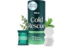 Solia Shower Steamers Eucalyptus and Menthol 7-Pack - Patent-Pending - Real Essential Oil Eucalyptus Shower Bombs Gift Set, Menthol Tablets, Spa Steamers Aromatherapy Selfcare Bath Gifts for Women