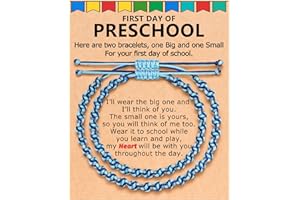 BxkSky First Day of Kindergarten/Preschool Bracelet Mommy and Me, Mother Son Back to School Gifts