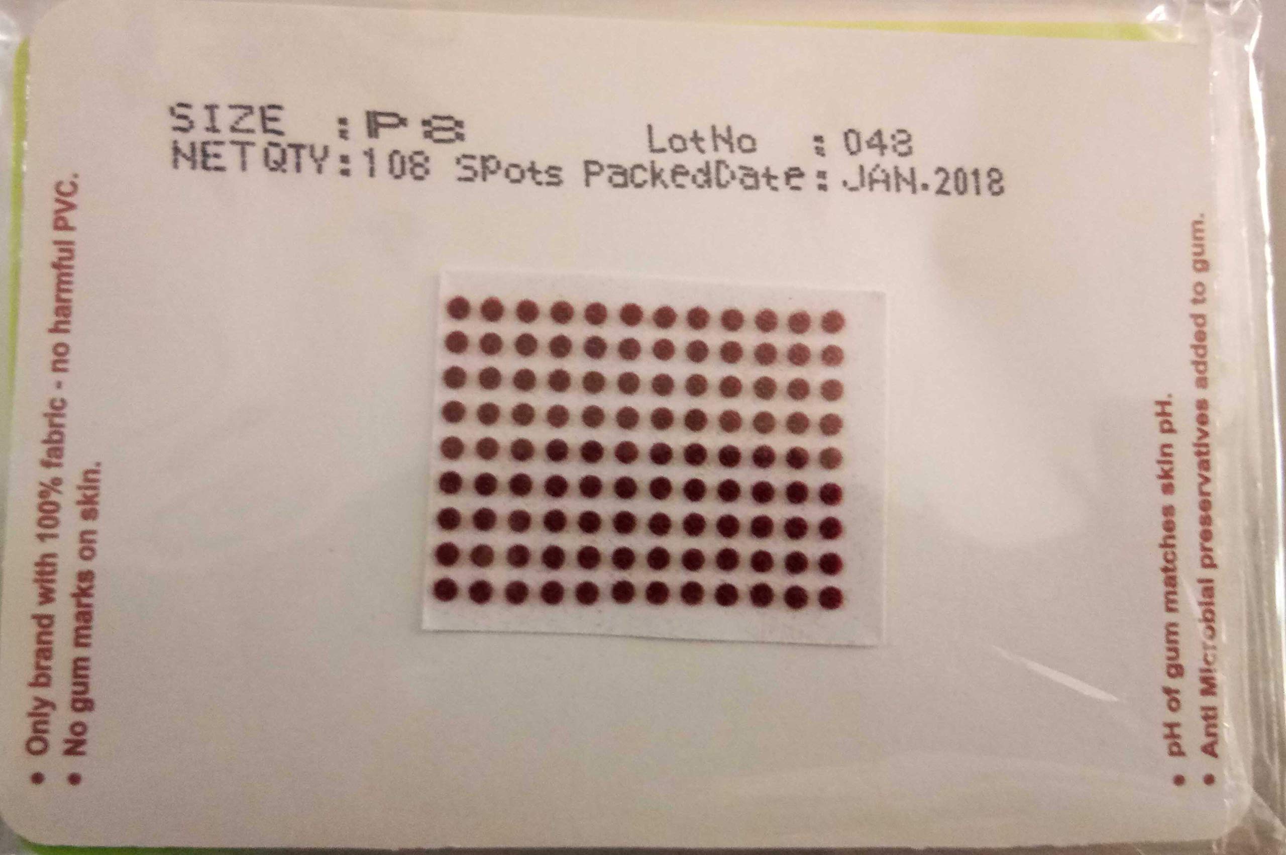 EYETEX PALLAVI BINDI P8 MAROON PACK OF 15