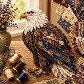 3D Patchwork Bird DIY Craft Kit, Home Wall Decor Gift, Stress Relief, Creative Handmade Art, Bird Design, Colorful, Delicate, Easy for Beginners, Unique Gift for Adults(Eagle)