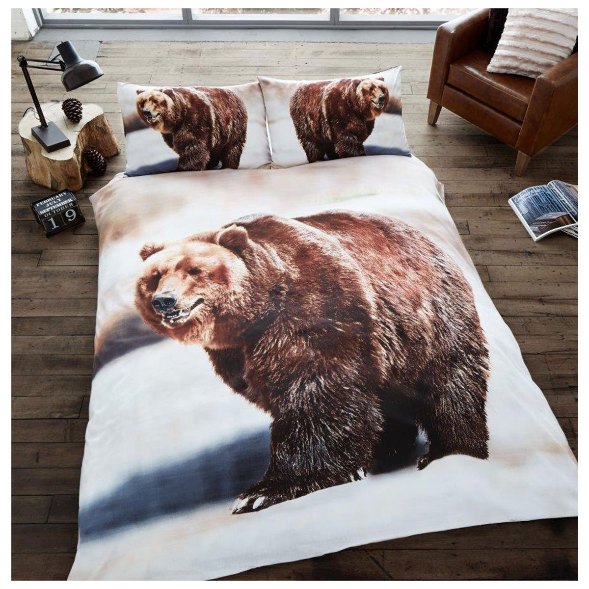 GC GAVENO CAVAILIA 3D Wildlife Duvet Cover Animal Printed Quilt Set Luxury Bedding, Polycotton, Brown, Single — image 1