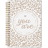 WNAGT Leopard Christian Spiral Notebook Journal 5.5x8.3, You Are Bible Verse Journal for Women, Christian Faith Gifts for Women, Pastel Cheetah Print Religious Journaling Notebooks