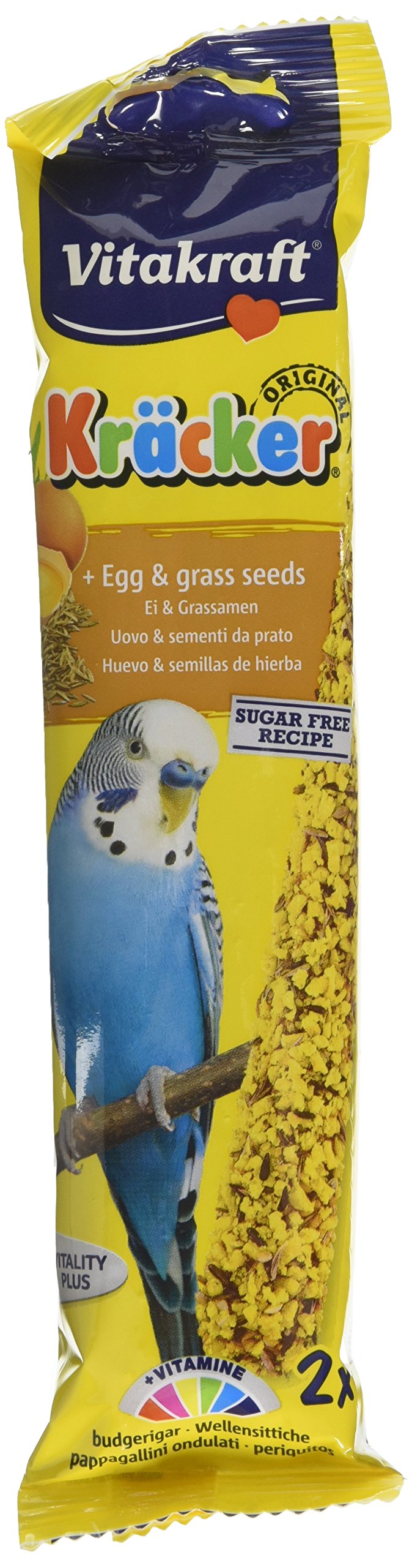 Vitakraft Budgie Kracker Bird Food Egg-Grass Seeds, Pack of 7
