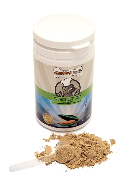 Hundekoch Profi Reines Grünlippmuschelpulver für Hunde I Muschelextrakt Pulver für Gelenke I Grünlippmuschel für Hunde, Katze
