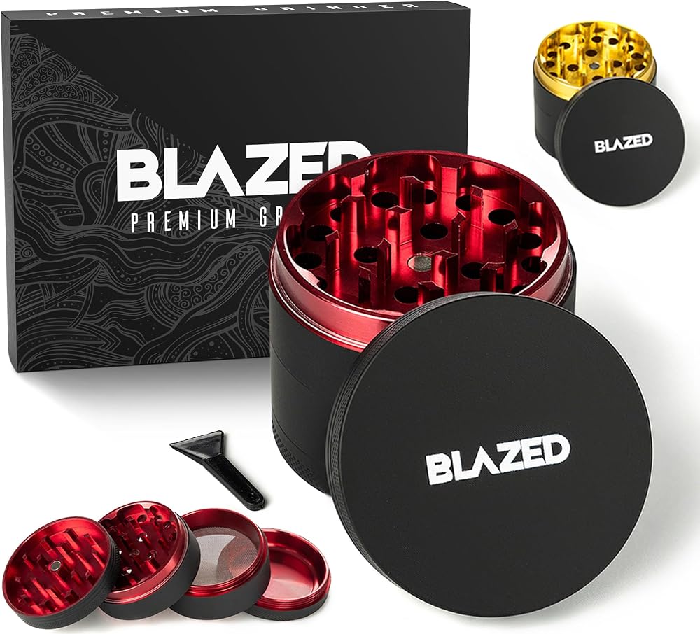 Blazed Large Aluminium Red Herb Grinder