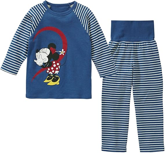 Amazon ベルメゾン ディズニー つながる綿１００ 長袖パジャマ キッズ ミッキー ミニー ネイビー パジャマ 通販