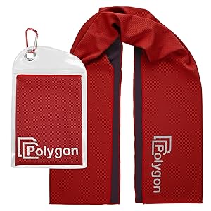 Polygon Cooling Towel, Microfiber Ice Sports Towel, Instant Chilling Neck Wrap for Sports, Workout, Running, Hiking, Fitness, Gym, Yoga, Pilates, Travel, Camping, 40" x 12"