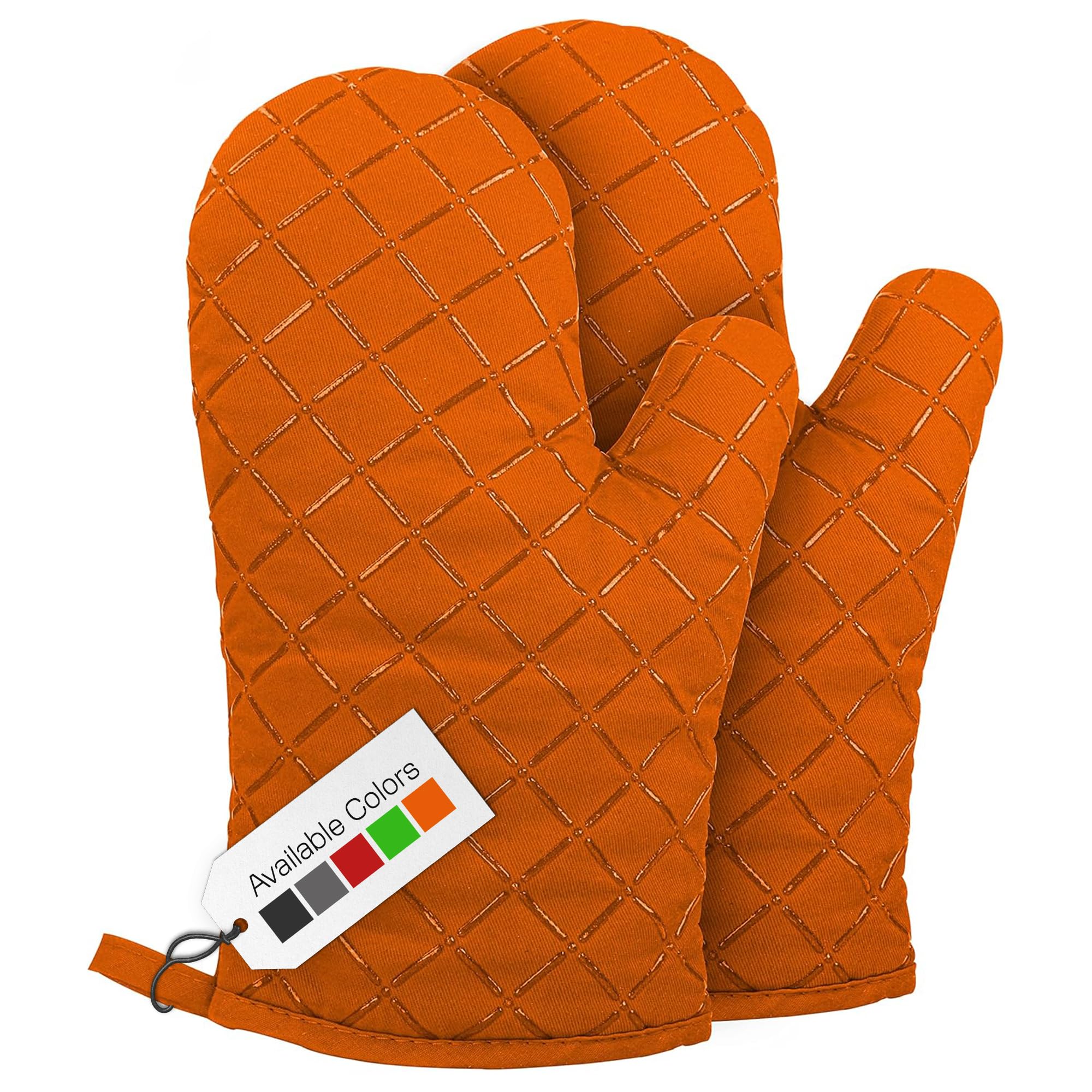 Oven Gloves Heat Resistant Double Sided Non Slip Silicone Oven Mitts for Grilling Cooking Baking Barbecue - Silicone 1 Pair, Orange Christmas Oven Gloves