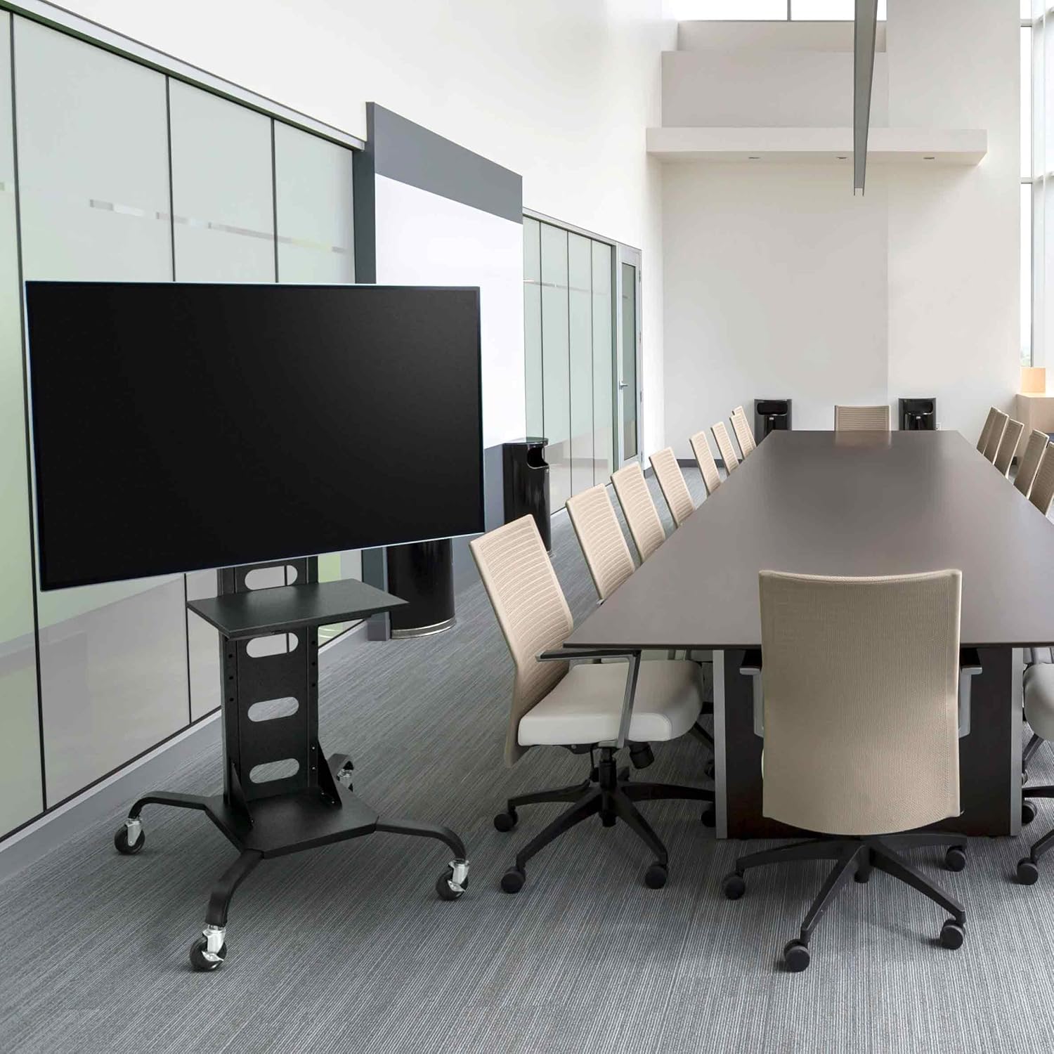 Line Leader Heavy Duty TV Stand | Mobile Television Cart with Locking Wheels & Storage Shelf | Tilting VESA Mount - Supports LCD & LED Flat Screen TVs from 37 Inches to 60 Inches : Electronics