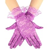 SATINIOR Ladies Lace Gloves for Women Tea Party Elegant Short Courtesy Gloves for Wedding Dinner Opera Parties