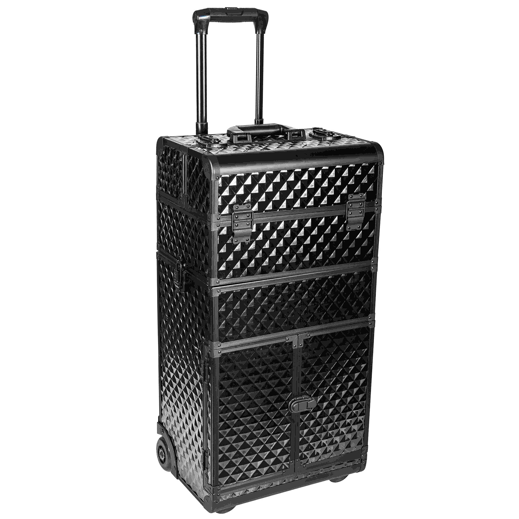 SHANY REBEL Series Pro Makeup Artists Rolling Train Case - Trolley Case - Curious Black Cat