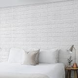 Art3d 30 Pcs 3D White Brick Wallpaper Peel & Stick Foam Panels 43.5 SqFt view 4