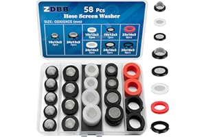 TWCC ZDBB 58 PCS Shower Head Garden Hose Screen Filter Gasket.Stainless Steel Water Filter Hose Washer Kit for 1/2,3/4 Inch Plumbing Faucet Screen Fittings and 5/8" Washing Machine Inlet Line Connection