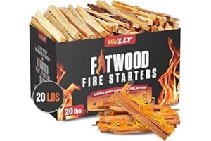 Vivlly Fatwood Fire Starter Pack – Starter Wood for Fireplace – Small Wood Logs for Campfire Stove, Grilling & Cooking – Firewood Lighter Kindling Sticks – Firepit Burning (20 lb)