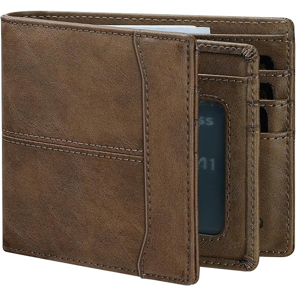 AG Wallets Men's 2-in-1 Leather Bifold - Removable RFID Minimalist Card Holder, Vintage Brown - View #2