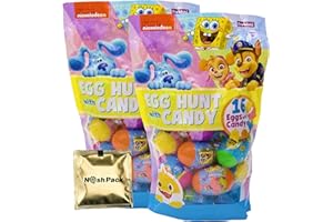 NOSH PACK Easter Eggs Filled with Candy, 28 Count Prefilled Easter Eggs with Paw PatrolSpongebob Blue Clues Easter Candy, Egg Hunt Surprise Basket Fillers Easter Toys Kids Teens Girls Boys with NP Mints
