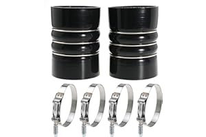 KICOFYEE Silicone Charge Air Cooler Hump Hose Boot Set 4" X 6" 4 inch with T Bolt Clamp Black