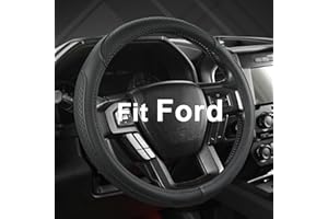 West Llama Customized Auto Car Steering Wheel Cover for Ford Escape,Explorer,Fusion,Focus,Bronco,Transit,Edge (Black- Standard Size)