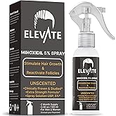 Elevate Hair Regrowth Treatment 5% Minoxidil Spray - Extra Strength Formula Professional Treatment for Hair Loss and Thinning for Regrowth - Stimulate Follicles for Men and Women 1 Month Supply