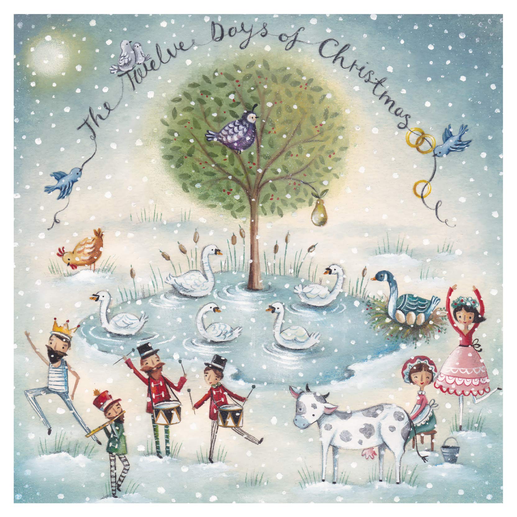 GBCC Charity Christmas Cards Pack of 6 - Festive Twelve Days of Christmas - Premium Greeting Cards Multipack with Envelopes - Supporting Marie Curie Cancer Care