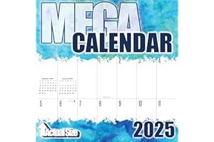 MEGACALENDARS 2024 2025 LARGE GRID Wall Calendar - Large Print Big Grid Wall Calendar- 12 x 24 Open - Thick No-Bleed Paper - Giftable - Teacher's Planner Calendar Organizing Calendar - Made USA