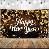 KatchOn Happy New Year Banner 2026 72x44 Inch | Happy New Year Backdrop for Happy New Years Decorations 2026, New Years Eve Party Supplies 2026