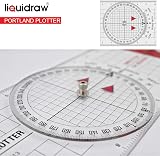 Liquidraw Portland Course Plotter with Marine Protractor and 8" Brass Divider view 4