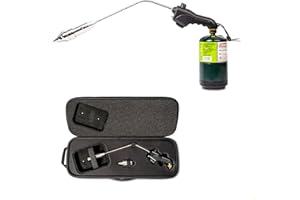 ROCKETFIRE Fire Starter Torch | Perfect Propane Torch Head, Grill Gun, Charcoal Torch | Compatible with Bernzomatic Propane & MAP/PRO Fuels | Tri-Flame Tip | Fuel NOT Included | Case Included | Black