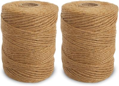 ANSIO Natural Jute Twine 101 m 333 ft 2 mm 3-ply Pack of 2