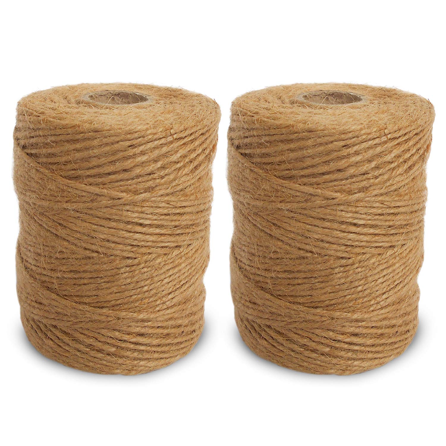 ANSIO Natural Jute Twine, 101 m / 333 ft – 2 mm 3-ply Rustic Brown Garden Twine String for Crafts, Floristry, Gift Wrapping & Plant Tying - Pack of 2