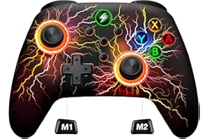 SVETAECHO Wireless Switch 2 Pro Controller for Nintendo Switch Controller, Cool LED Wired PC Joysticks-Wireless iOS Gamepad/Android Remote/Programmable Nintendo Switch Accessories Interactive Gaming Figures