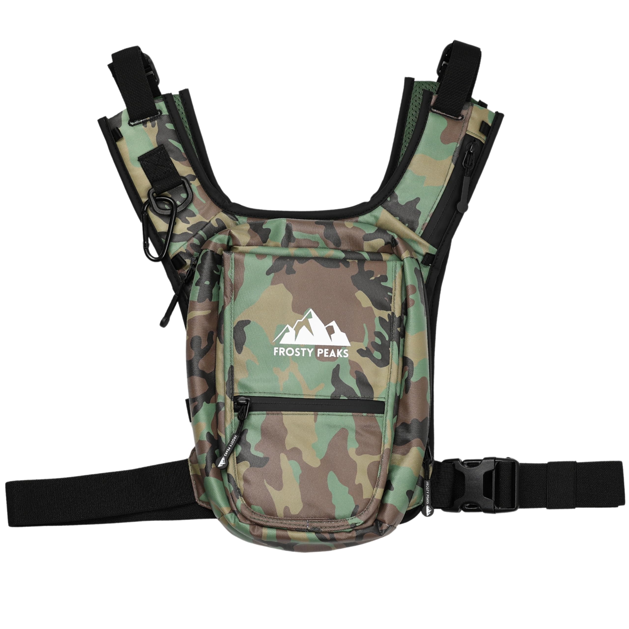 Photo 1 of FROSTY PEAKS Minimalist outdoor, Chest Pack with Easy-Access Phone Pouch, Dual-Side Pockets, (Camo)