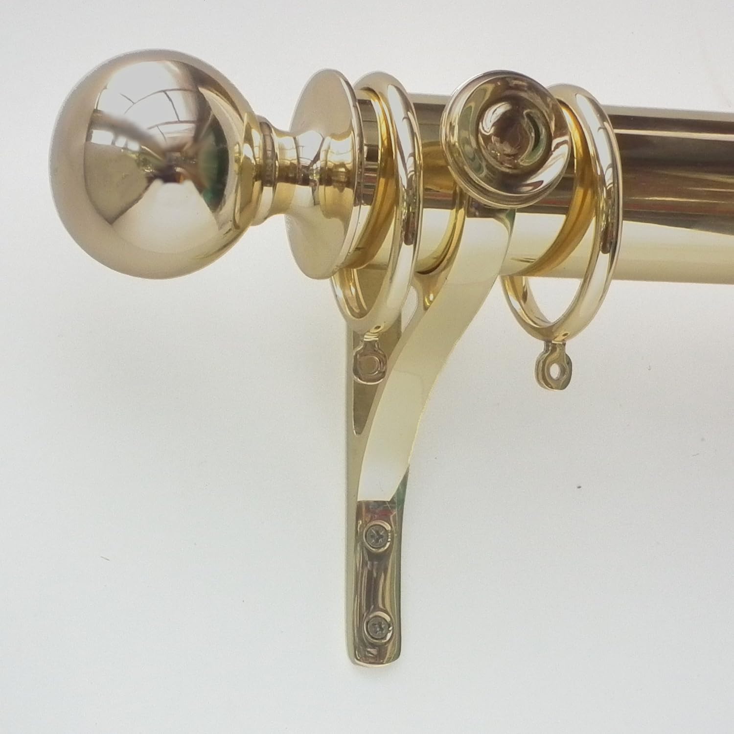 38mm 1 1 2 Solid Brass Curtain Pole Set Amazon Co Uk Kitchen Home